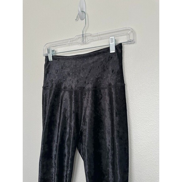 Beyond Yoga Velour Alloy Full Length Black Leggings Shiny High Waist Size Small - Picture 3 of 10